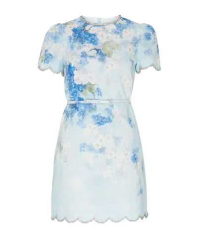 Zimmermann Crush Mini Dress In Blue