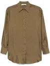 Zimmermann Camicia Crush In Seta Verde Oliva Donna In Green