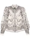 Zimmermann Crush Body Shirt In Ivory Locket In Neutrals