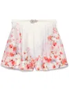 Zimmermann Crush Belted Floral-print Silk And Cotton-blend Twill Shorts In Multicolour