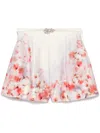 Zimmermann Crush Belted Floral-print Silk And Cotton-blend Twill Shorts In Multicolour