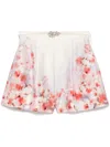 Zimmermann Crush Belted Floral-print Silk And Cotton-blend Twill Shorts In Multicolour