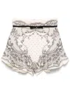Zimmermann Crush Flat Front Frill Shorts Ivory Locket In Neutrals