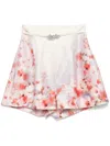 Zimmermann Crush Belted Floral-print Silk And Cotton-blend Twill Shorts In White