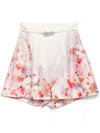 Zimmermann Crush Belted Floral-print Silk And Cotton-blend Twill Shorts