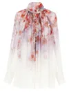 Zimmermann Crush Pleated Floral-print Crepon Blouse
