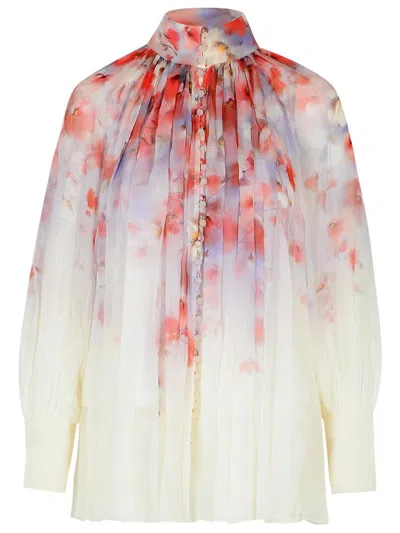 ZIMMERMANN ZIMMERMANN 'CRUSH SMOCK' MULTICOLOR POLYESTER BLEND BLOUSE