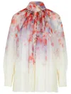 Zimmermann Crush Pleated Floral-print Crepon Blouse