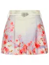 Zimmermann Crush Belted Floral-print Silk And Cotton-blend Twill Shorts In Multicolor