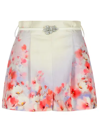 ZIMMERMANN ZIMMERMANN 'CRUSH SMOCK' MULTICOLOR SILK BLEND SHORTS