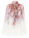Zimmermann Crush Pleated Floral-print Crepon Blouse