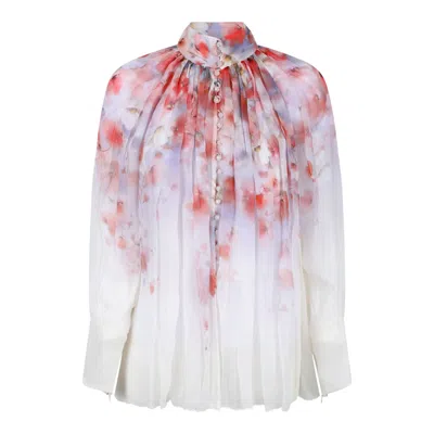 Zimmermann Crush Smocked Blouse In Multi