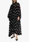 Zimmermann Womens Black Cream Dot Crush Billow Polka-dot Stretch-recycled-polyester Midi Dress In Black