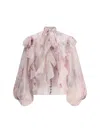 Zimmermann Blouse With Cruch Ruffles