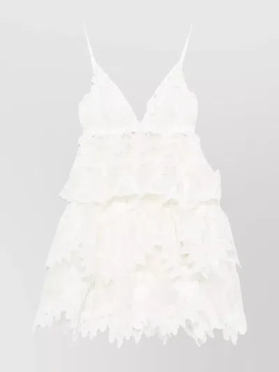ZIMMERMANN CRUSH TIERED LACE DRESS