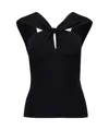 Zimmermann Crush Halter Neck Top In Black In Black