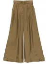 Zimmermann Pantalone Dalla Gamba Ampia Crush In Raso Verde Oliva Donna In 绿色