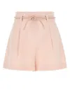 Zimmermann Illuminate Belted Pleated Linen Shorts In Pink