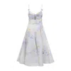 Zimmermann Crush Belted Twist-front Embellished Floral-print Linen And Silk-blend Organza Midi Dress