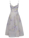 Zimmermann Crush Belted Twist-front Embellished Floral-print Linen And Silk-blend Organza Midi Dress