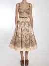 Zimmermann Crush Twist Front Midi Dress In Pink