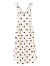 Zimmermann Polka-dot Bow-detail Linen Midi Dress
