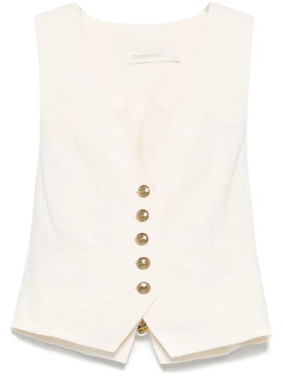 Zimmermann Crush Waistcoat In Neutrals