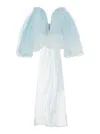 Zimmermann 'crush' Light Blue Top With Boned Bodice And Rear Tie Closure In Silk Woman In White