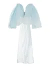 Zimmermann 'crush' Light Blue Top With Boned Bodice And Rear Tie Closure In Silk Woman In White