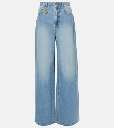 Zimmermann Indra Wide-leg Jeans In Blue