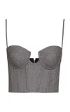 Zimmermann Crush Wool-blend Corset Top In Grey