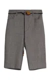 Zimmermann Crush Wool-blend Shorts In Grey
