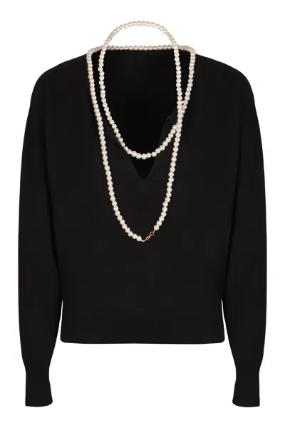 Zimmermann Crush Wool Sweater In Black