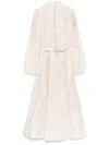 Zimmermann Rose-print Midi Dress In Pink