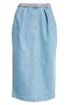 Zimmermann Crush Embellished Denim Skirt In Blue Moon