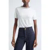 Zimmermann Crystal Embellished Linen T-shirt In White