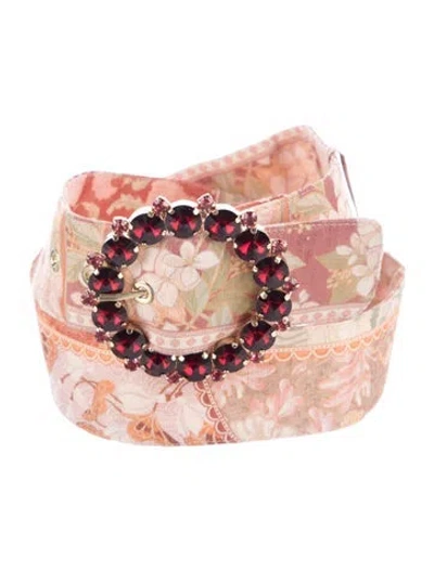 Pre-owned Zimmermann Crystal Embellishments Waist Belt In Pink