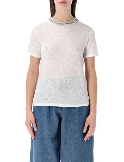 Zimmermann Crystal-embellished T-shirt In White