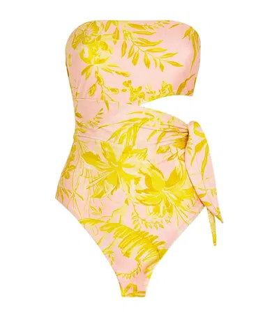 Zimmermann Cut-out Printed Swimsuit In Multi