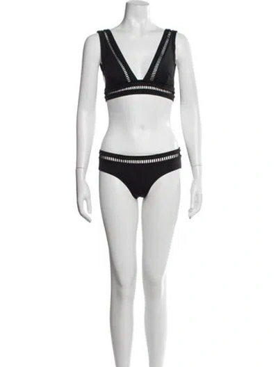 Pre-owned Zimmermann Cutout Accent Bikini In Black