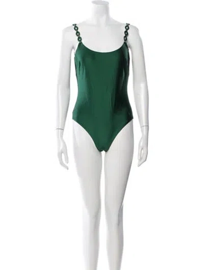 Pre-owned Zimmermann Cutout Accent One-piece W/ Tags In Green