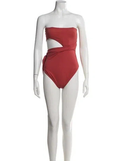 Pre-owned Zimmermann Cutout Accent One-piece W/ Tags In Red