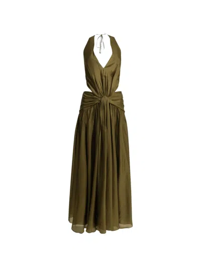 Zimmermann Cut-out Maxi Dress In Green
