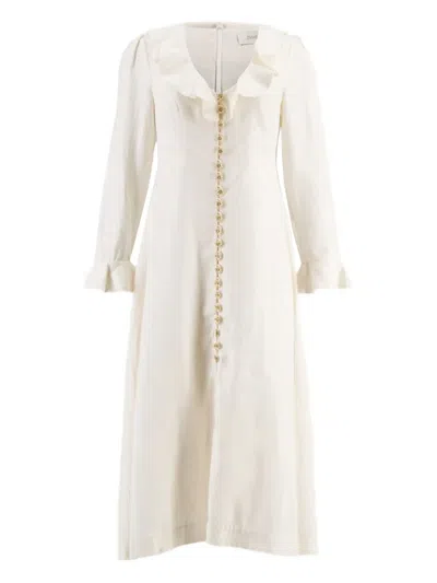 Zimmermann Daisy-button Dress In White