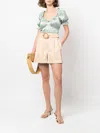 Zimmermann Dancer Belted Tailored Shorts In Neutrals