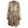Zimmermann Dancer Lantern Sleeve Mini Dress In Floral Print Recycled Polyester In Multi