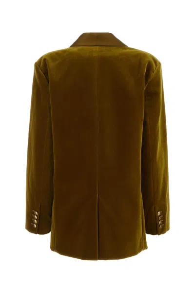 Zimmermann Dark Green Velvet Blazer In Cht