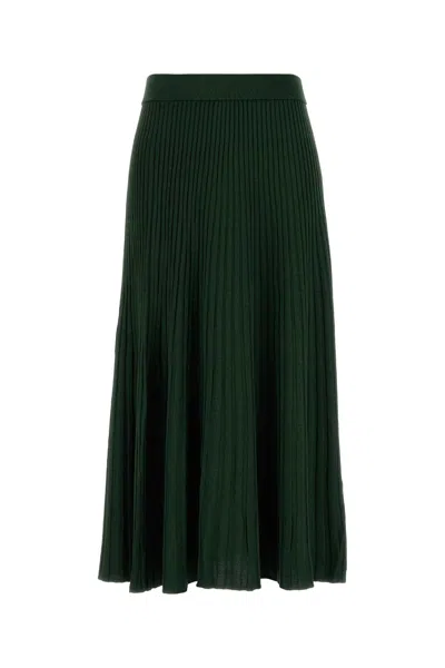 ZIMMERMANN DARK GREEN VISCOSE BLEND SKIRT