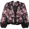 Zimmermann Blusa Dawning In Black Lily