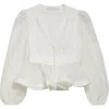 Zimmermann Dawning Beaded V-neck Blouse In Ivory